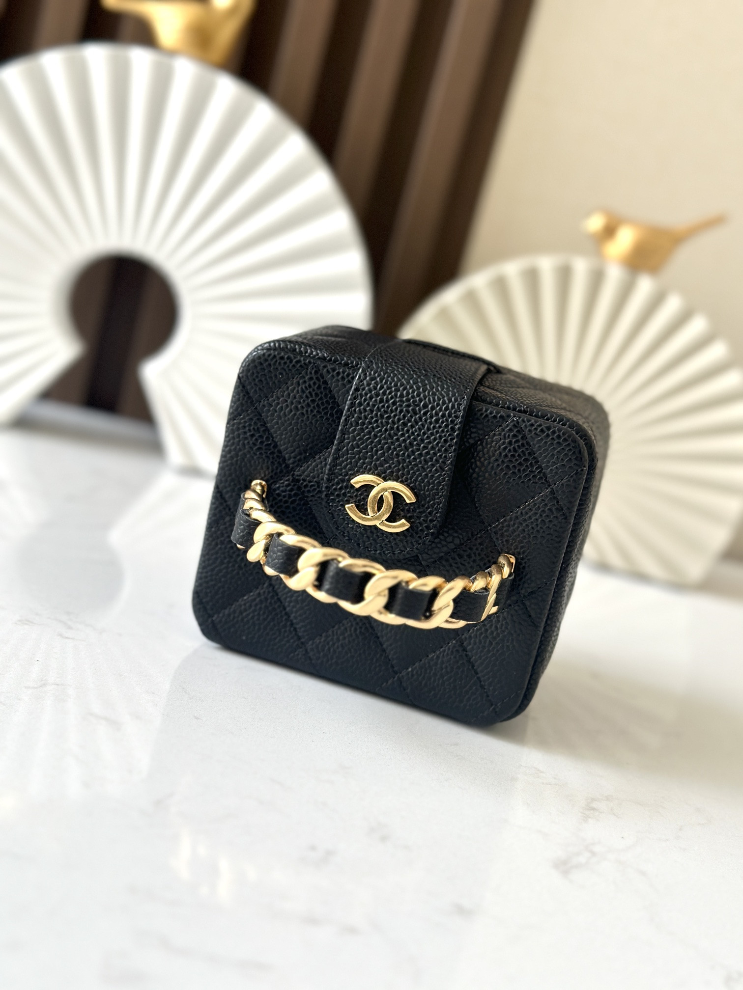 Ch**el vintage cosmetic bag 11x9.5x8.5cm