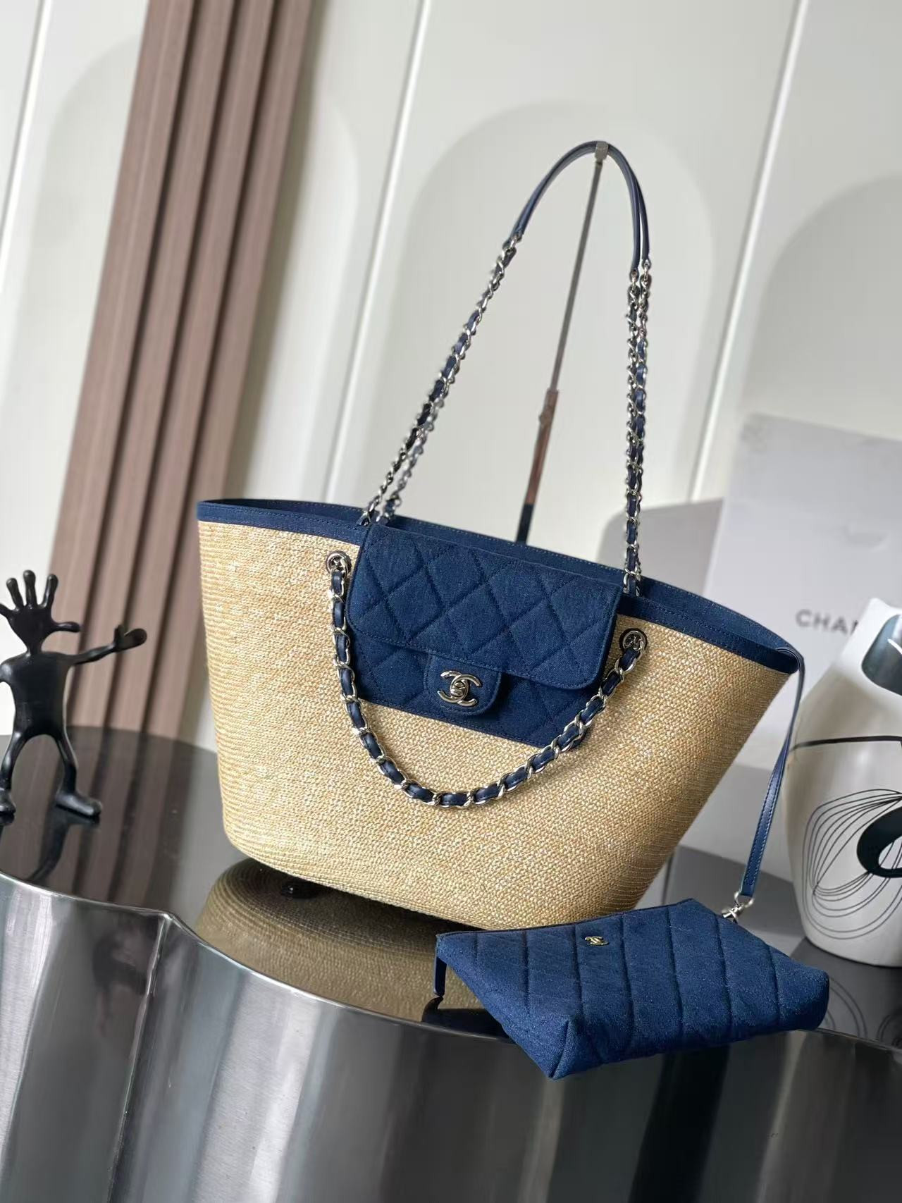 Ch**el shopping bag 26x54x18cm
