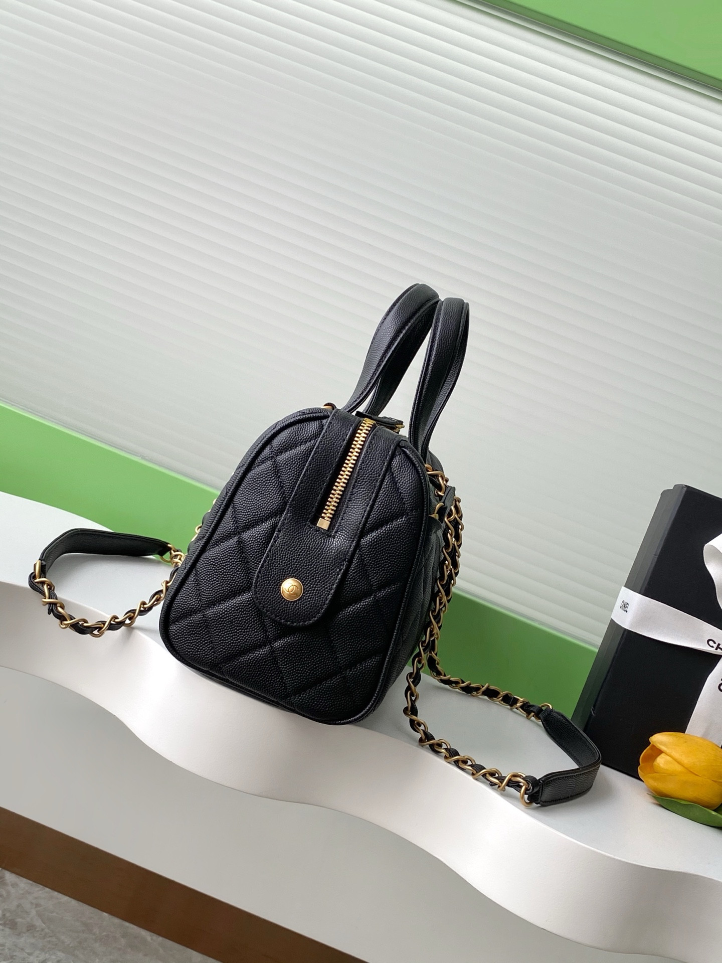 Ch**el large bowling bag as5579 17x31x13cm