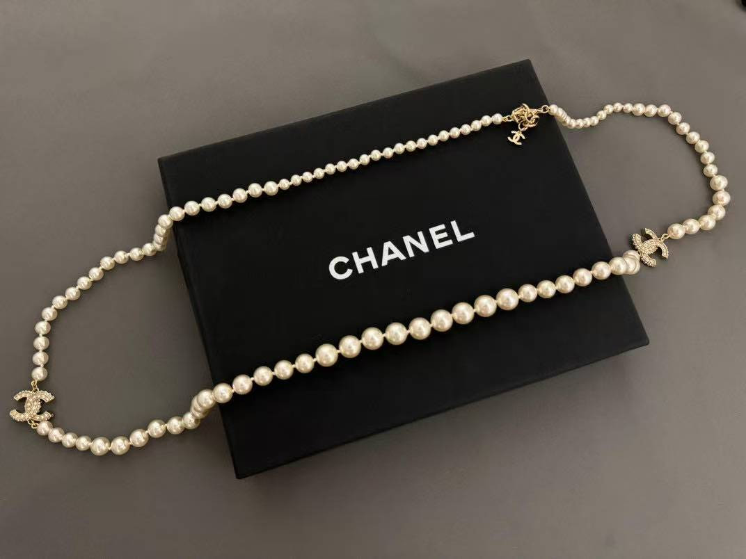 Ch**el Long Pearl Necklace