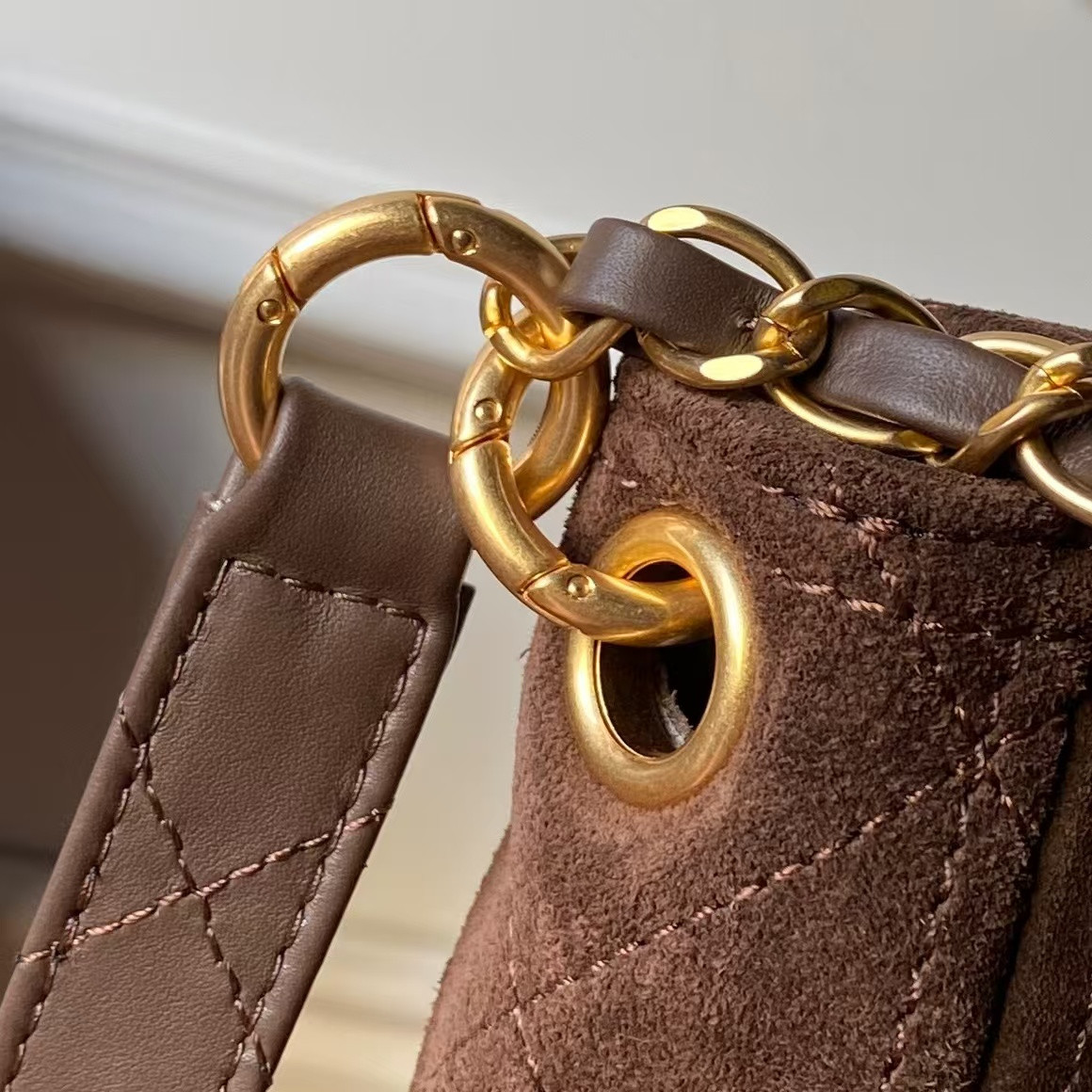Ch**el Suede Handbag 24x30x8cm