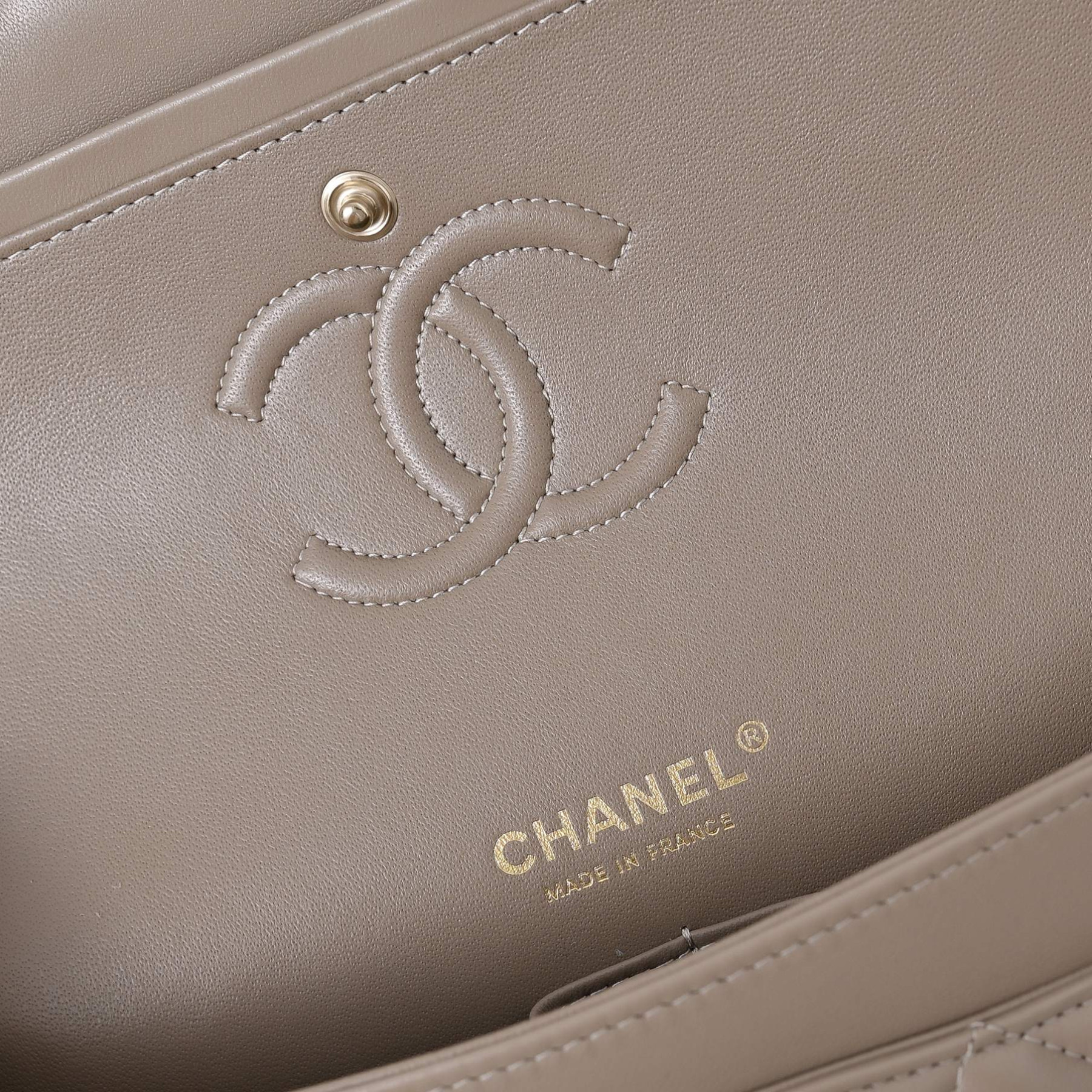 Ch**el classic flap handbag light gold hardware a01113 23x14.5x6cm