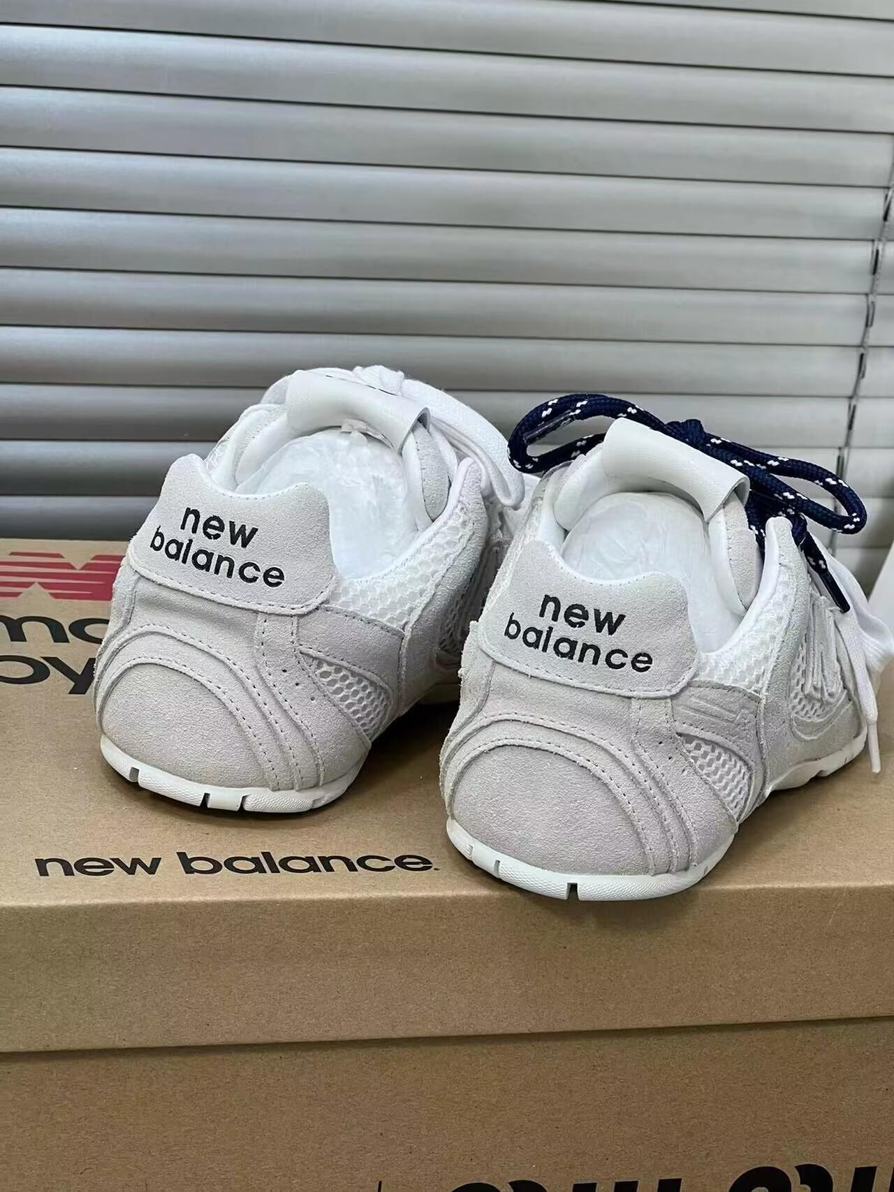 ua m1v m1v x new Ba1an*e 530 sl suede and mesh sneakers