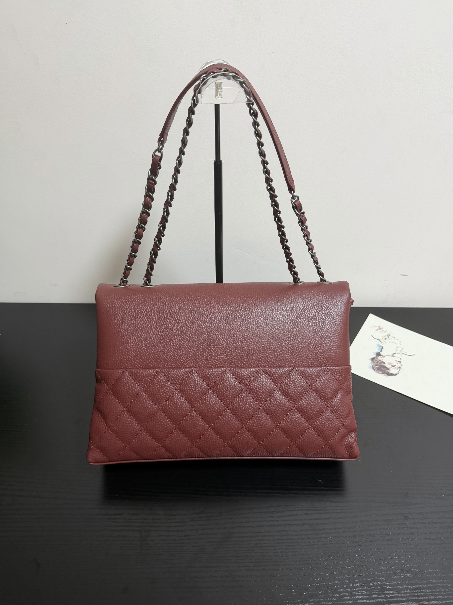 Ch**el hampton flap handbag as7095 32x19x7.5cm