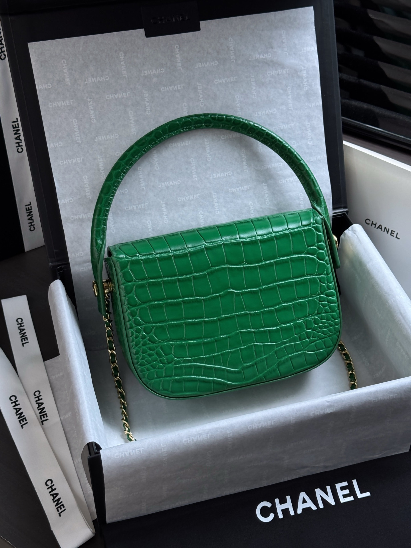Ch**el mini flap bag with handle as6424 14.5x19.5x5cm
