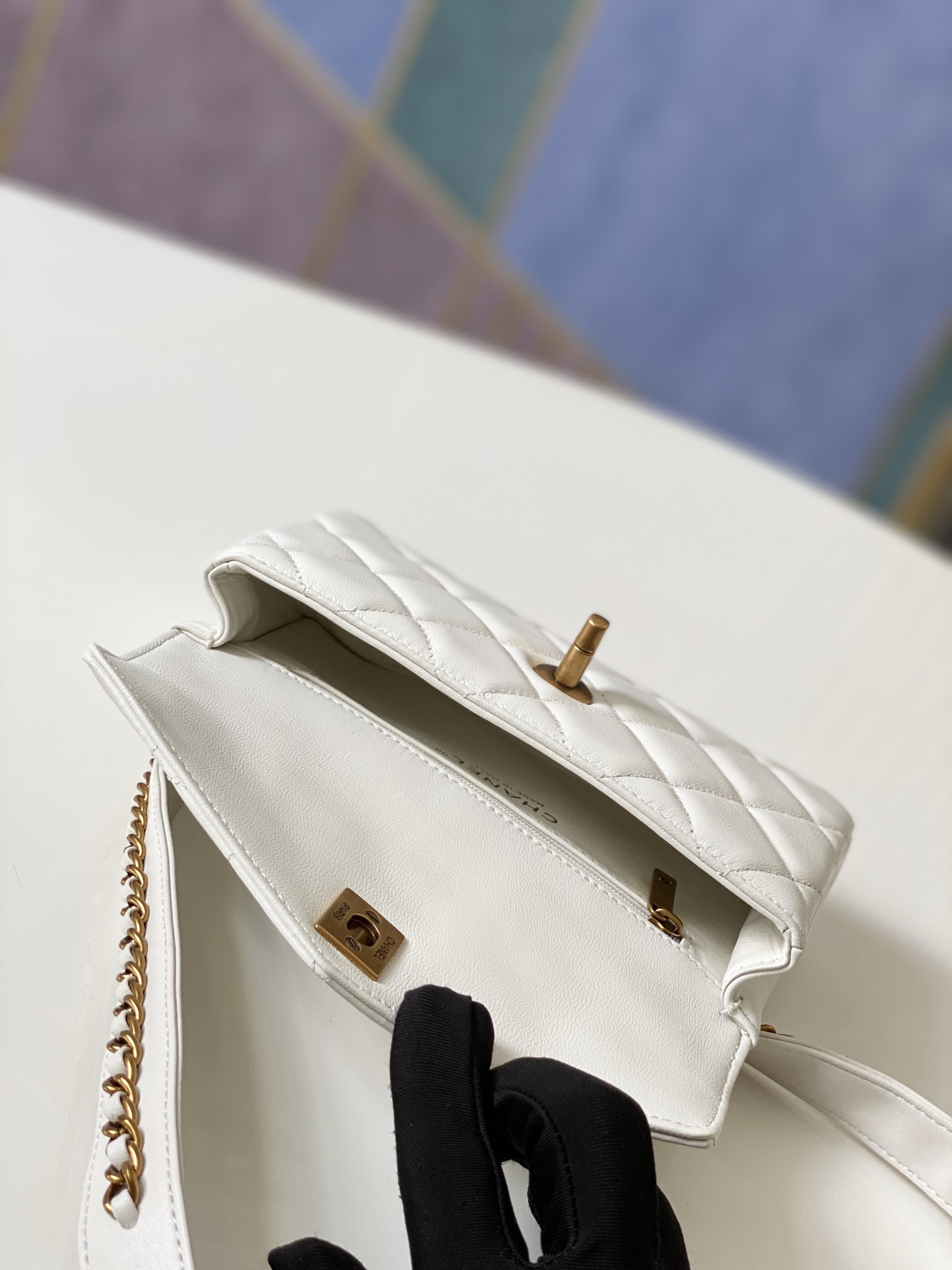 Ch**el quilted waist bag 18x12x3.5cm