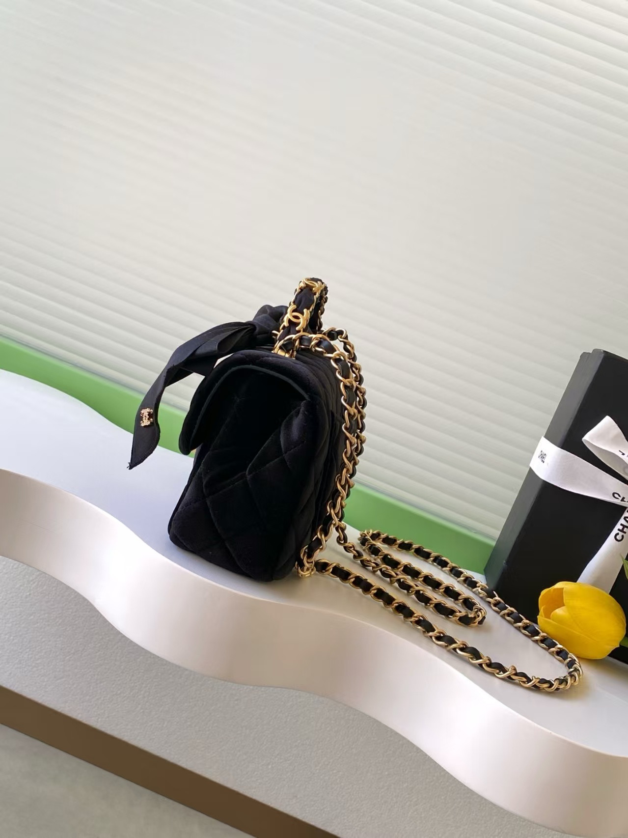 Ch**el Mini Flap Bag with Top Handle 13x20x6cm
