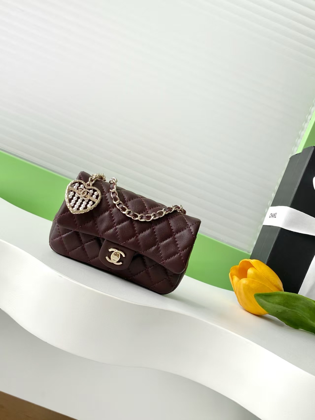 Ch**el classic mini bag with hook 8x12.5x5cm