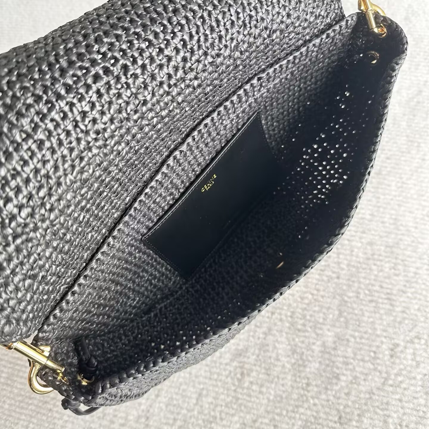 Ce1i*e little halfmoon soft triomphe in raffia 28.5x6x14cm