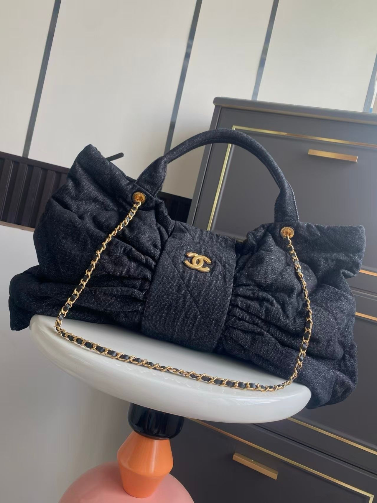 Ch**el Maxi Bow Bag 42x51x5cm