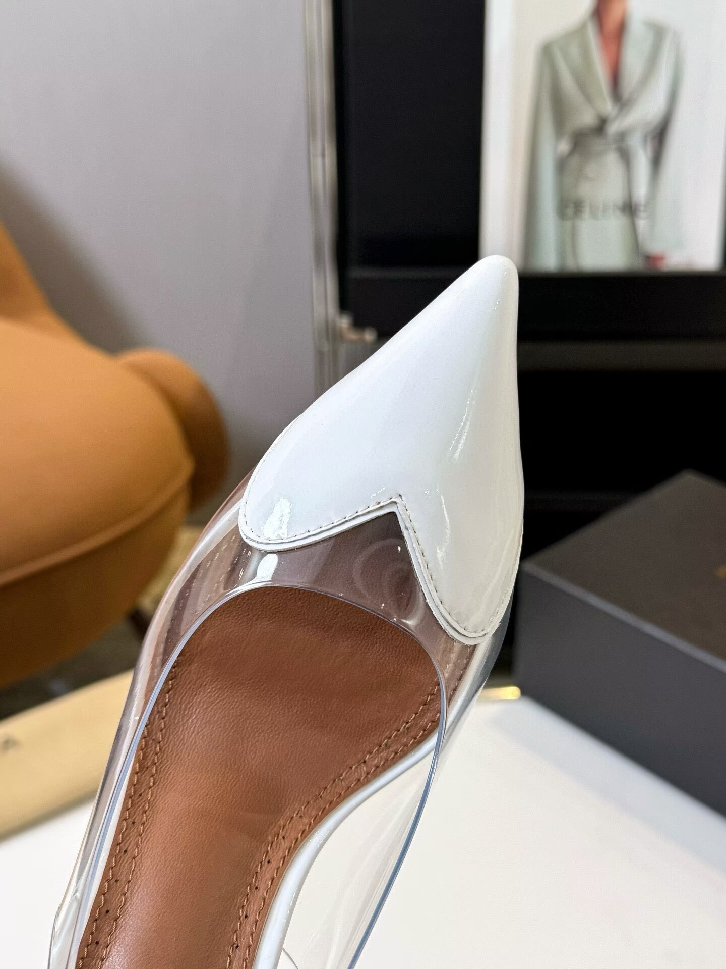 UA A1a1a Le Coeur Plexi Heart-Toe Slingback Pump