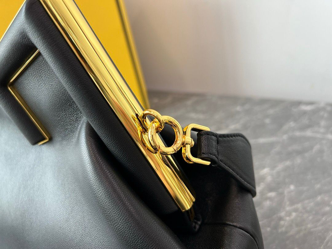 F**di First Small Black leather bag