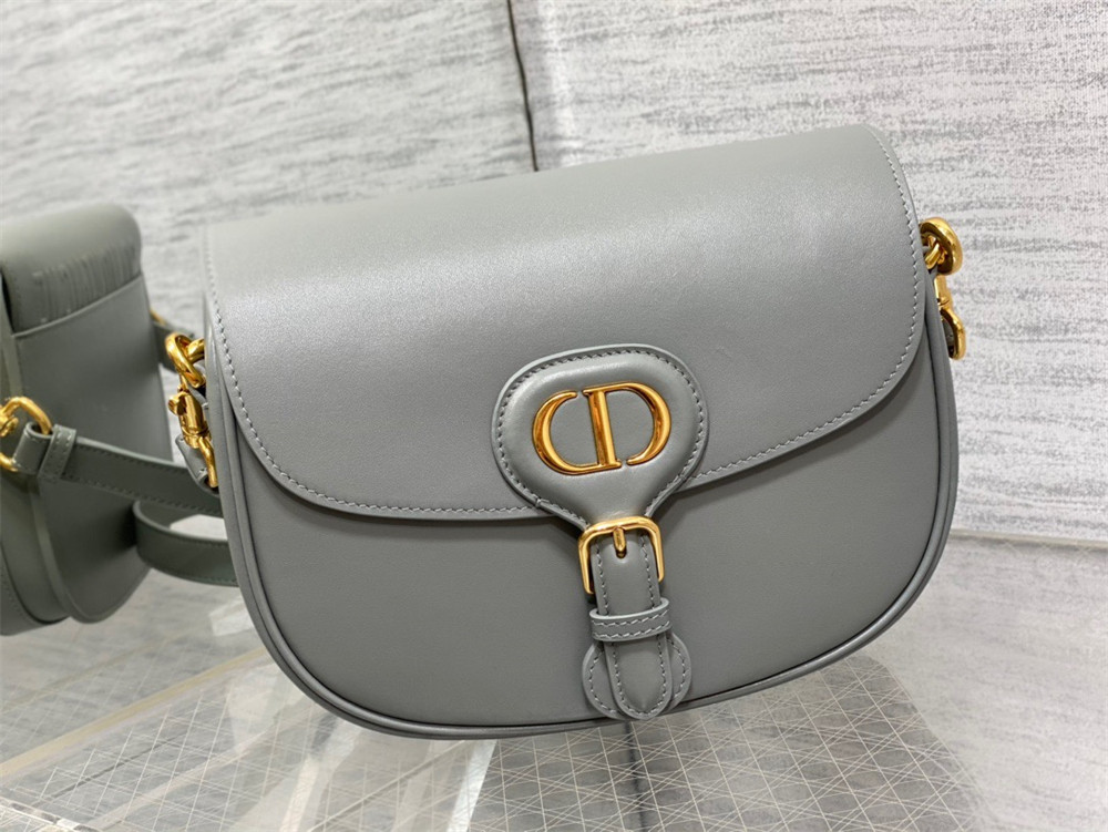 MEDIUM D10r BOBBY BAG Grey Box Calfskin