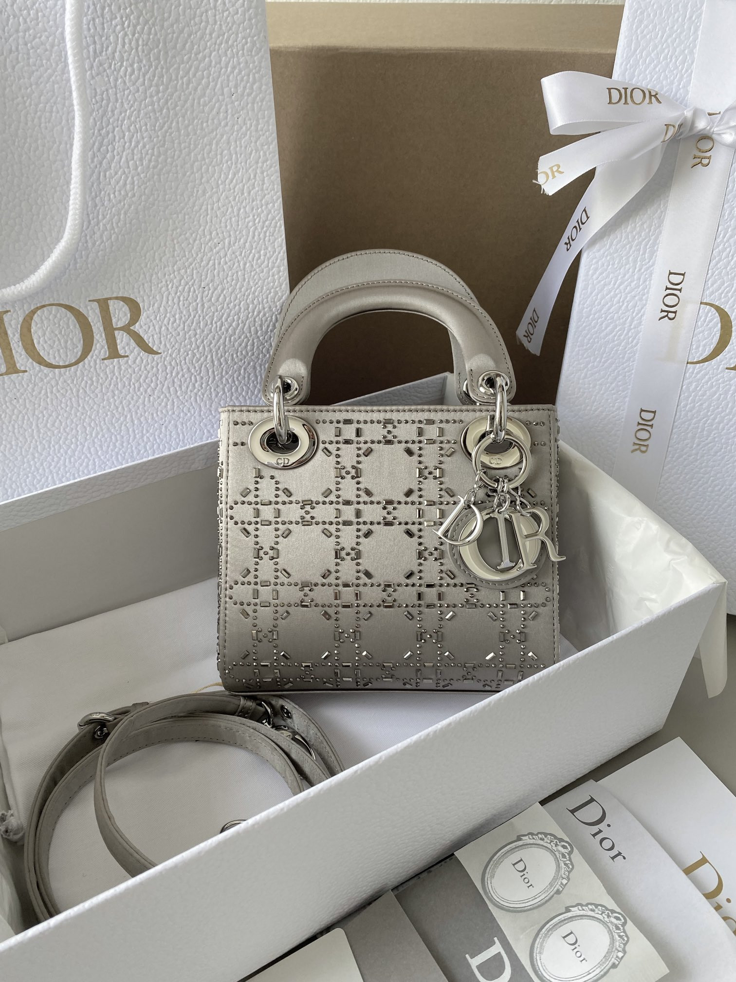 MINI LADY D10r BAG GRAY 6.5 X 6 X 3 INCHES