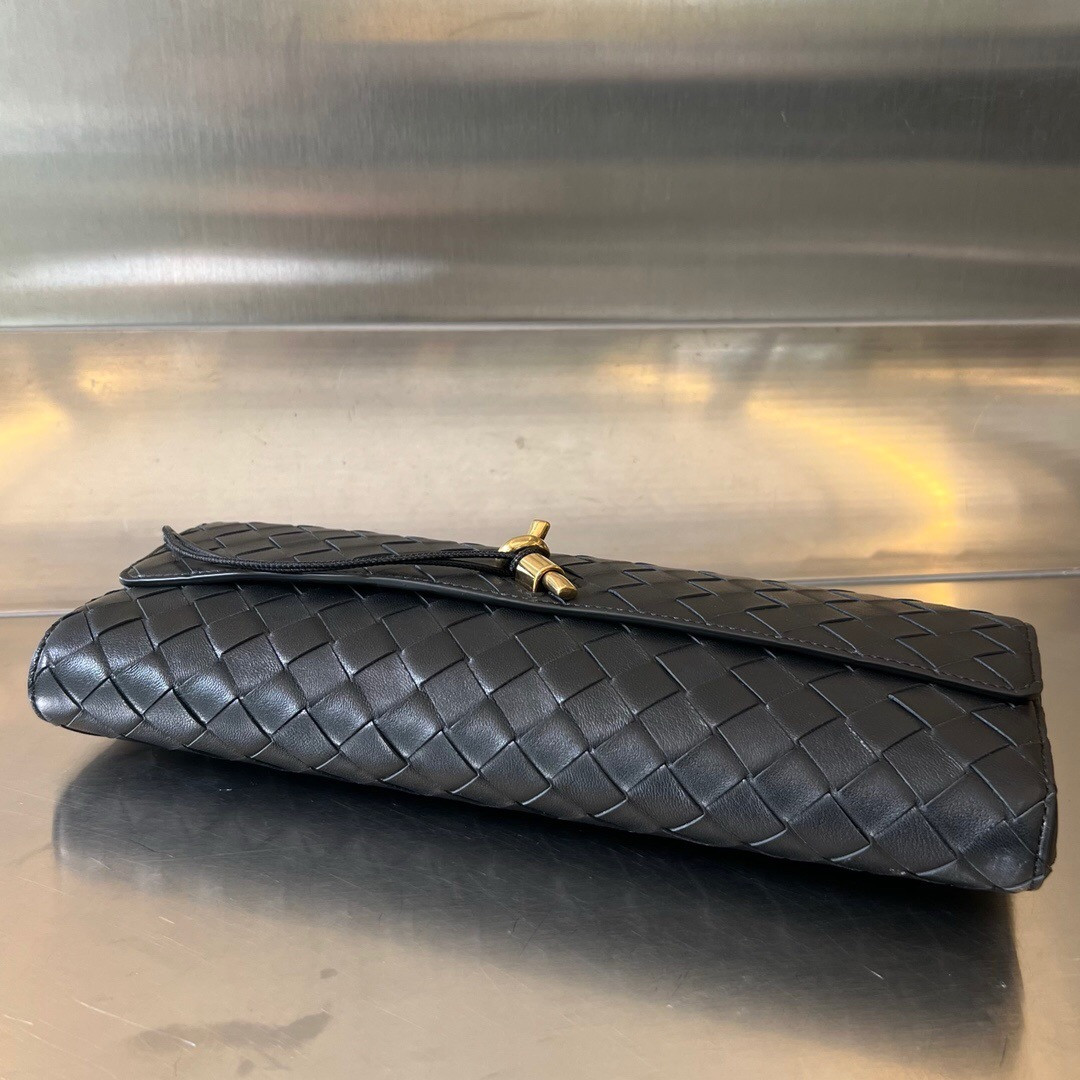 B0tt*ga Ven*ta Long Clutch Andiamo With Handle Black 31x13x3cm