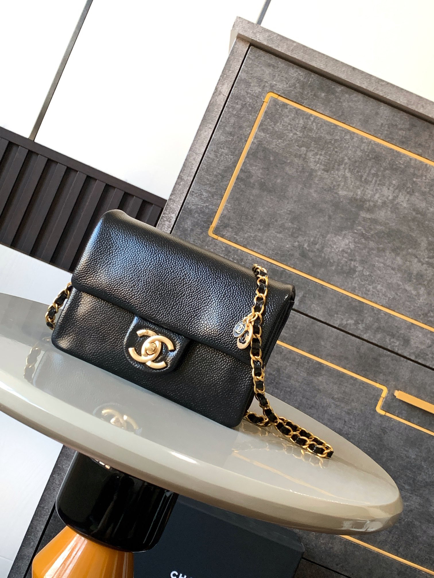 Ch**el MINI FLAP BAG 13 × 17.5 × 6 cm