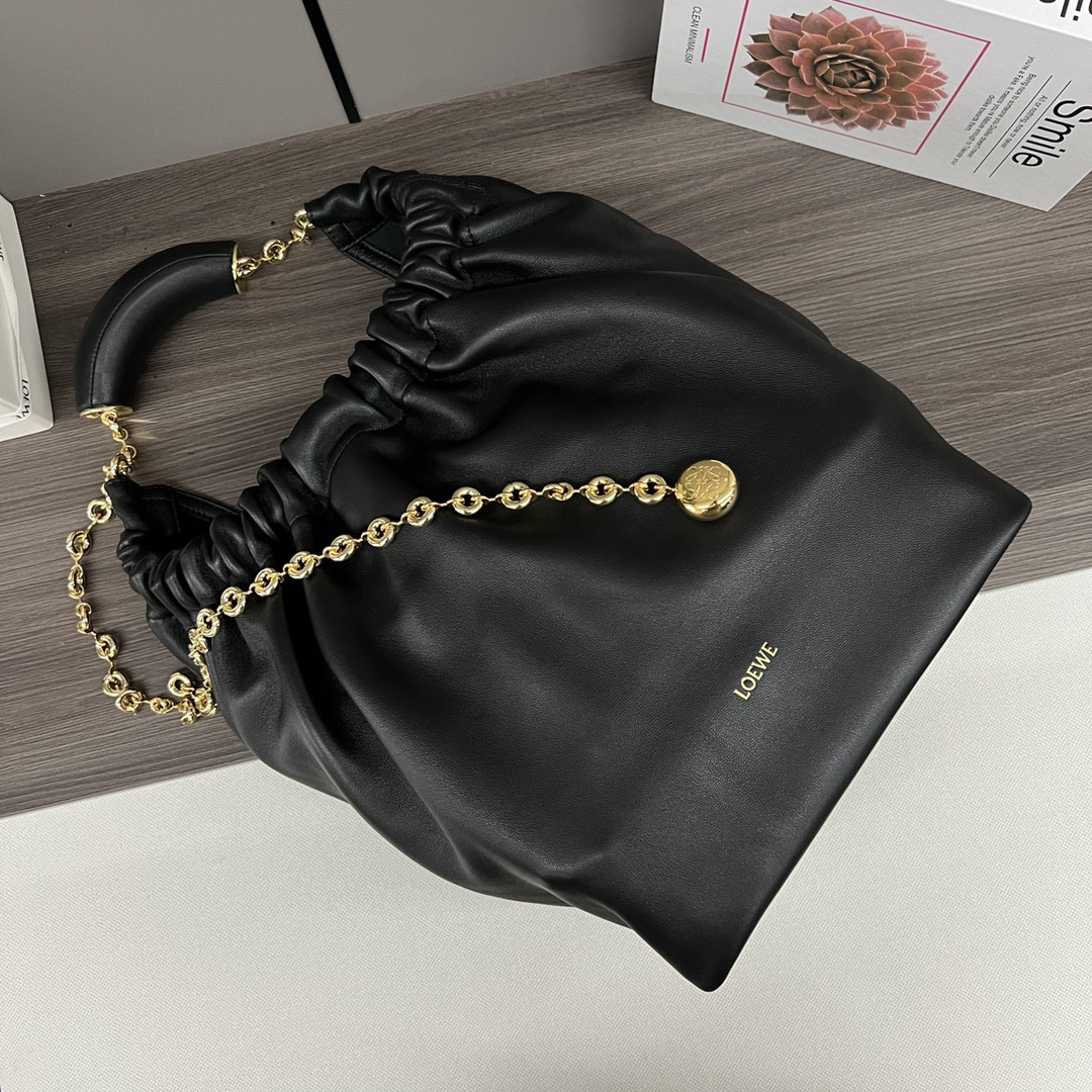 L0ew* Medium Squeeze bag in mellow nappa lambskin 34x33x13.5cm