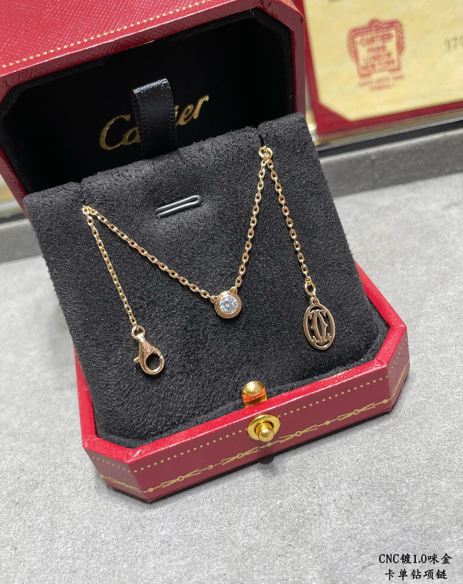 Ca*t1er Single D1am0nd Necklace