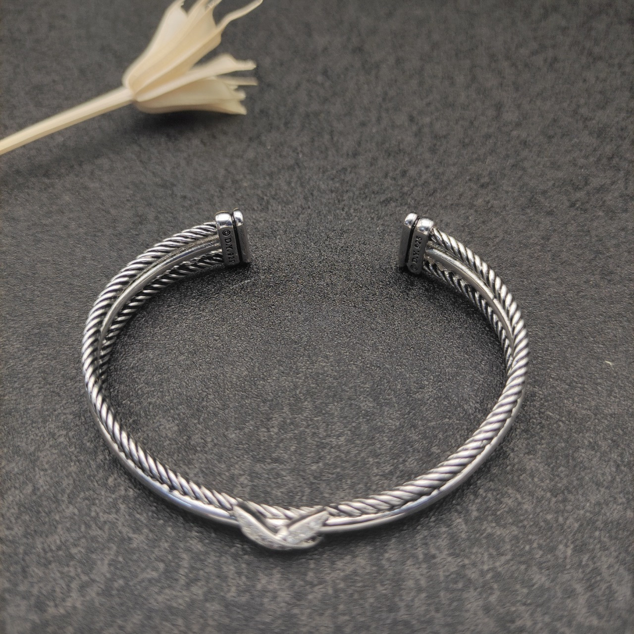 dau1d Yvrm*n 7mm three-line crossband d1am0nd x bracelet (wrist circumference 15-20cm)