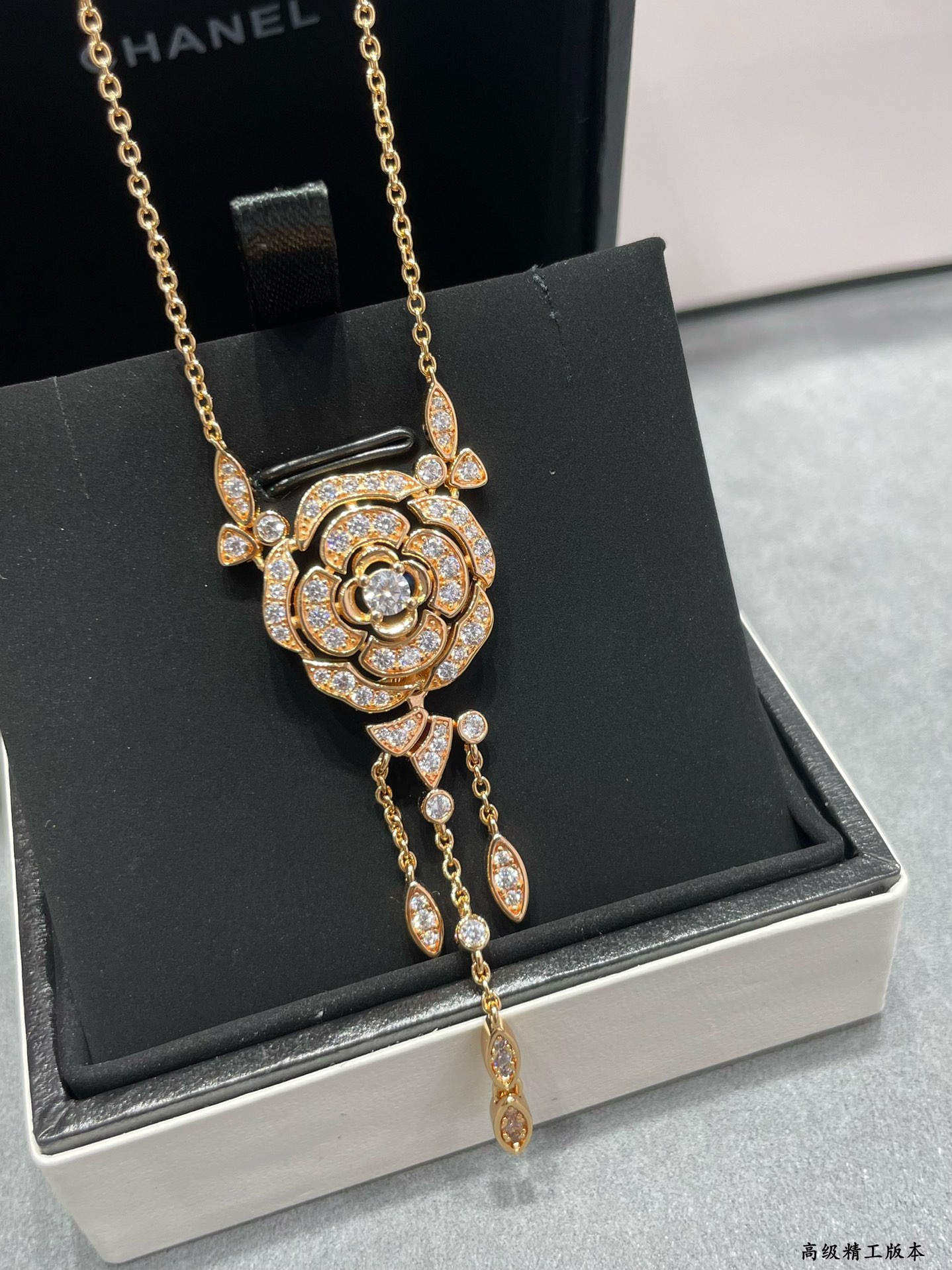 Ch**el Camellia Tassel Necklace