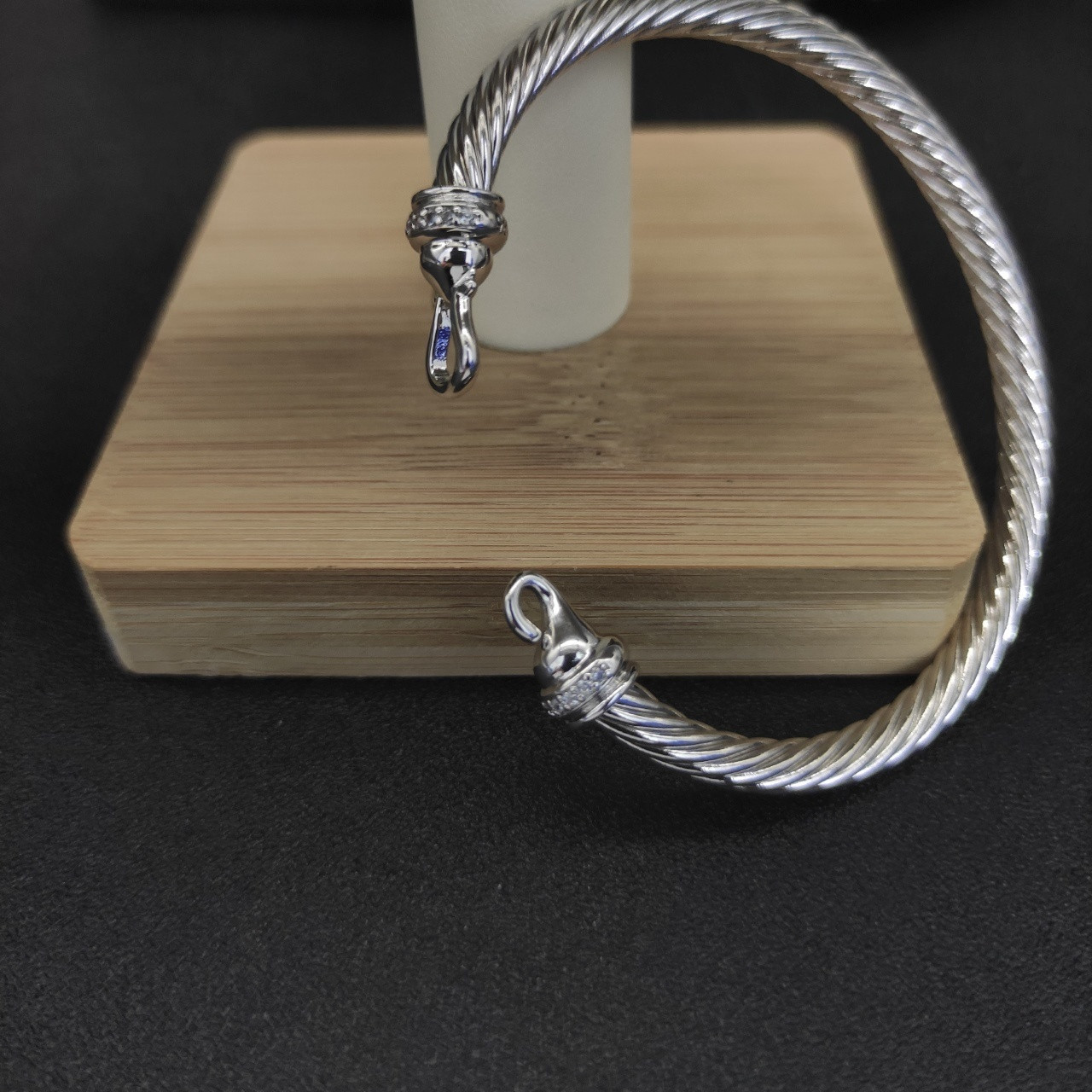 dau1d Yvrm*n 5mm silver hook with d1am0nds bracelet(wrist circumference 15-19cm)