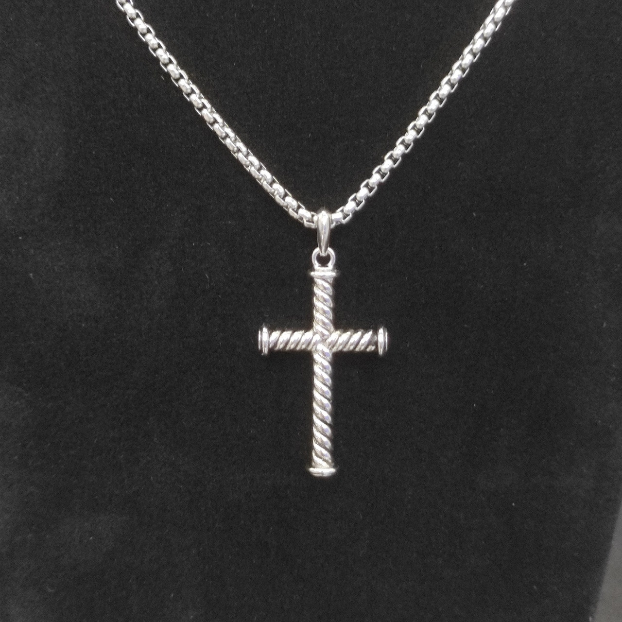 dau1d Yvrm*n cross necklace(chain length 50+5cm delay chain chain thickness 3mm)