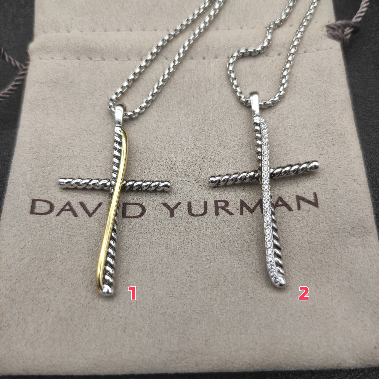 dau1d Yvrm*n cross necklace(chain length 45+5cm delay chain chain thickness 2mm)