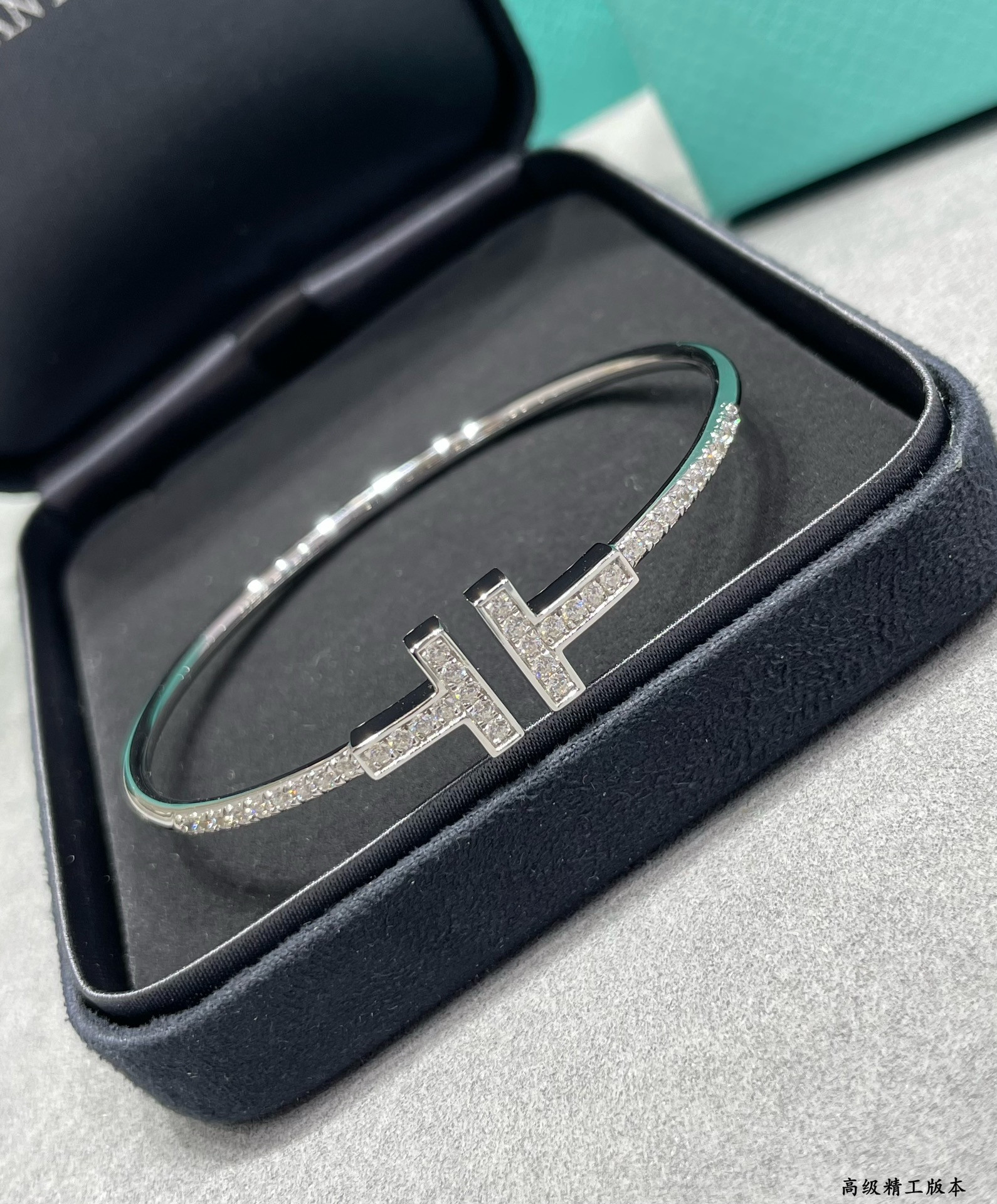 t*f*ny & co. double t D1am0nd half bracelet