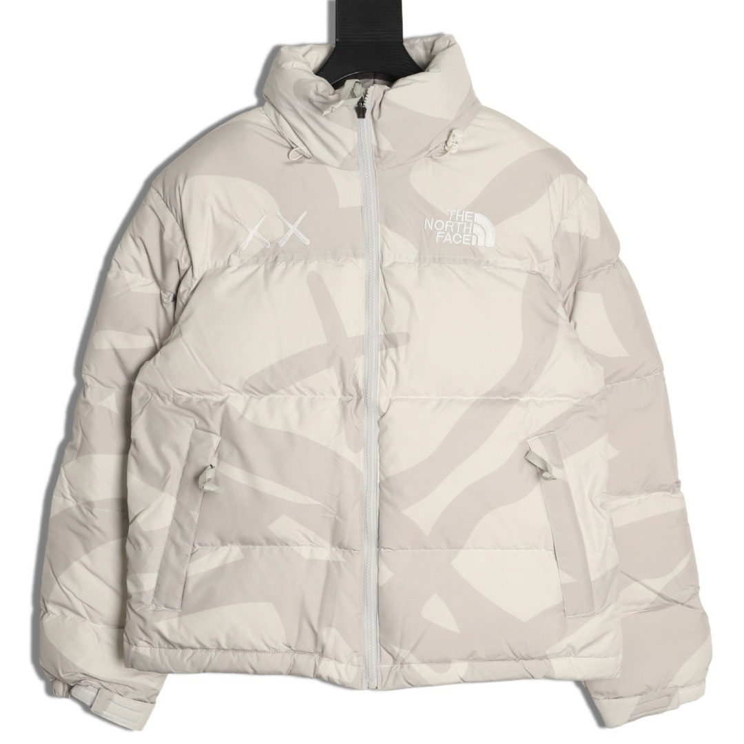 the n0r*h Fa*e x kaws short puffer jacket