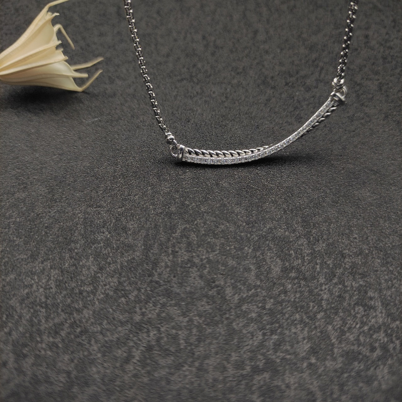 dau1d Yvrm*n smile necklace(chain length 45+5cm delay chain,chain thickness 2mm)