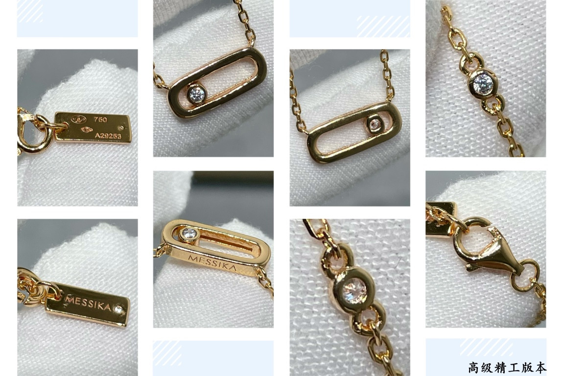 Mes1kaa polished single d1am0nd moving necklace