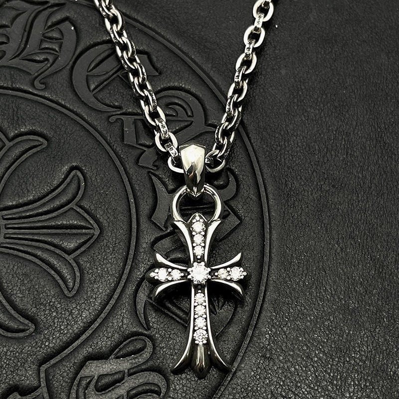 Ch*0me He**ts Cross Necklace