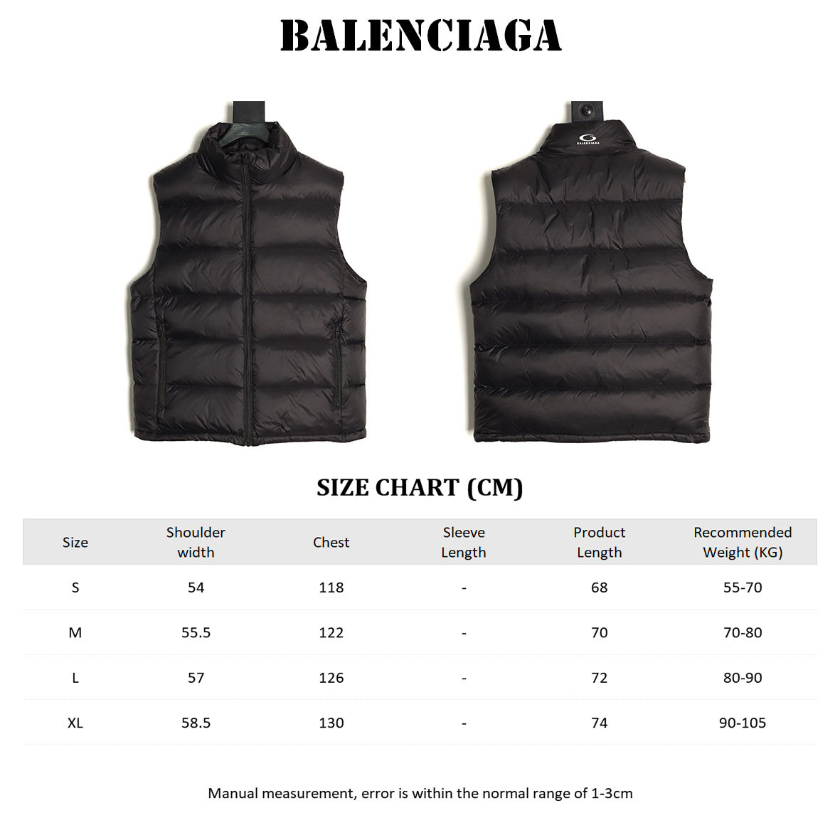 Ba1en*iaga BLCG Puffer Vest