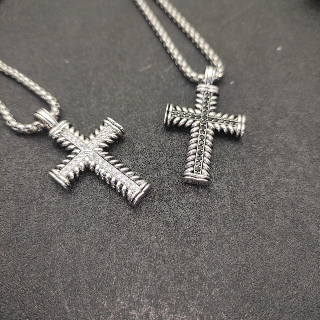 dau1d Yvrm*n cross necklace(chain length 50+5cm delay chain chain thickness 3mm)