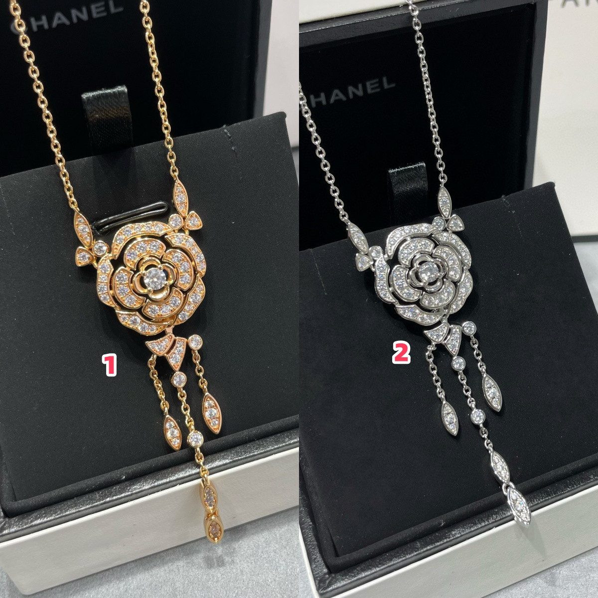 Ch**el Camellia Tassel Necklace