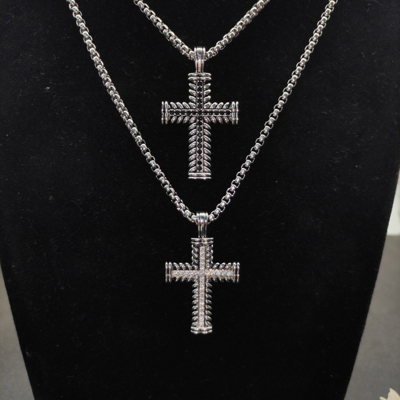 dau1d Yvrm*n cross necklace(chain length 50+5cm delay chain chain thickness 3mm)
