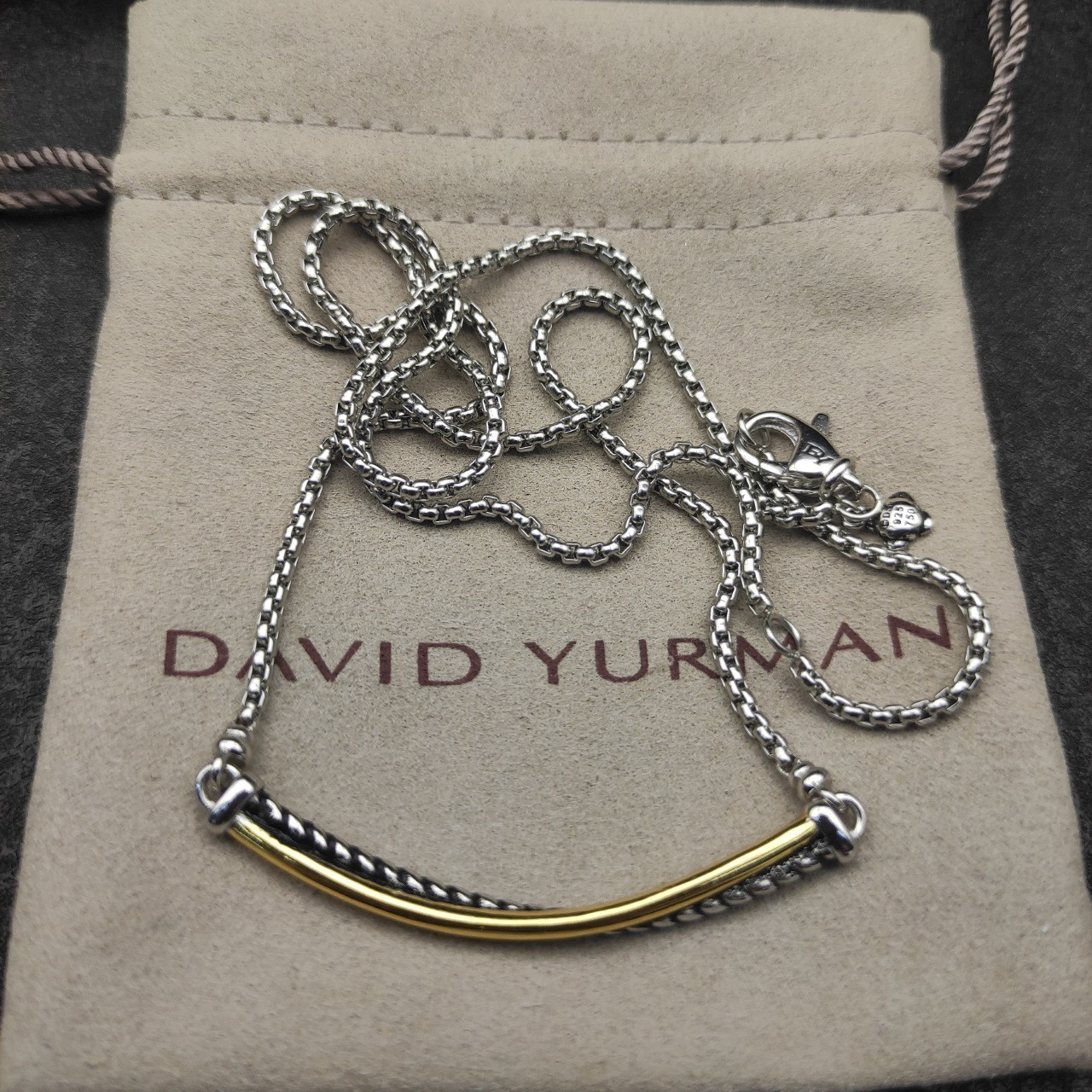 dau1d Yvrm*n smile necklace(chain length 45+5cm delay chain,chain thickness 2mm)