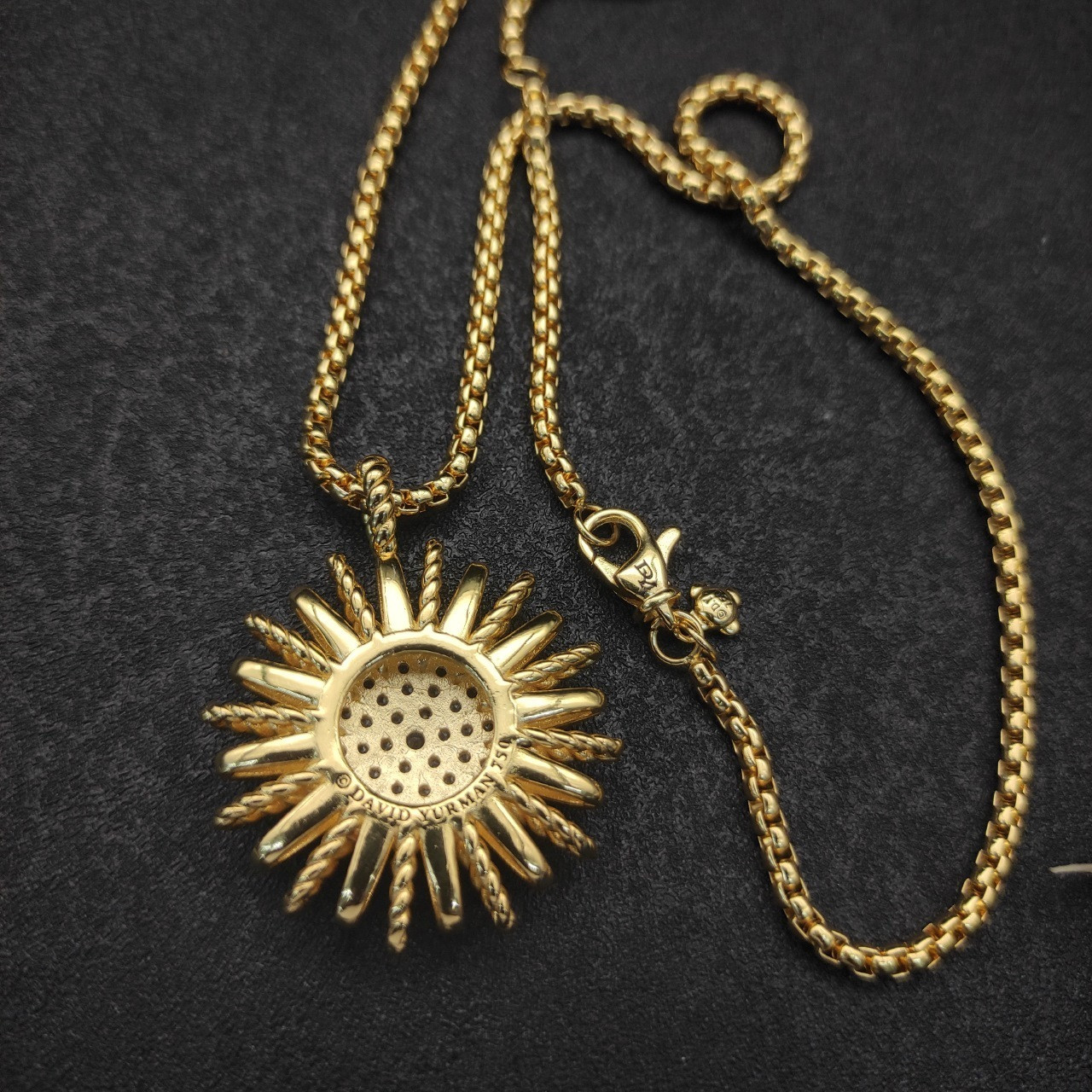 dau1d Yvrm*n sunflower full of d1am0nds necklace(chain length 50+5cm delay chain chain thickness 3mm)