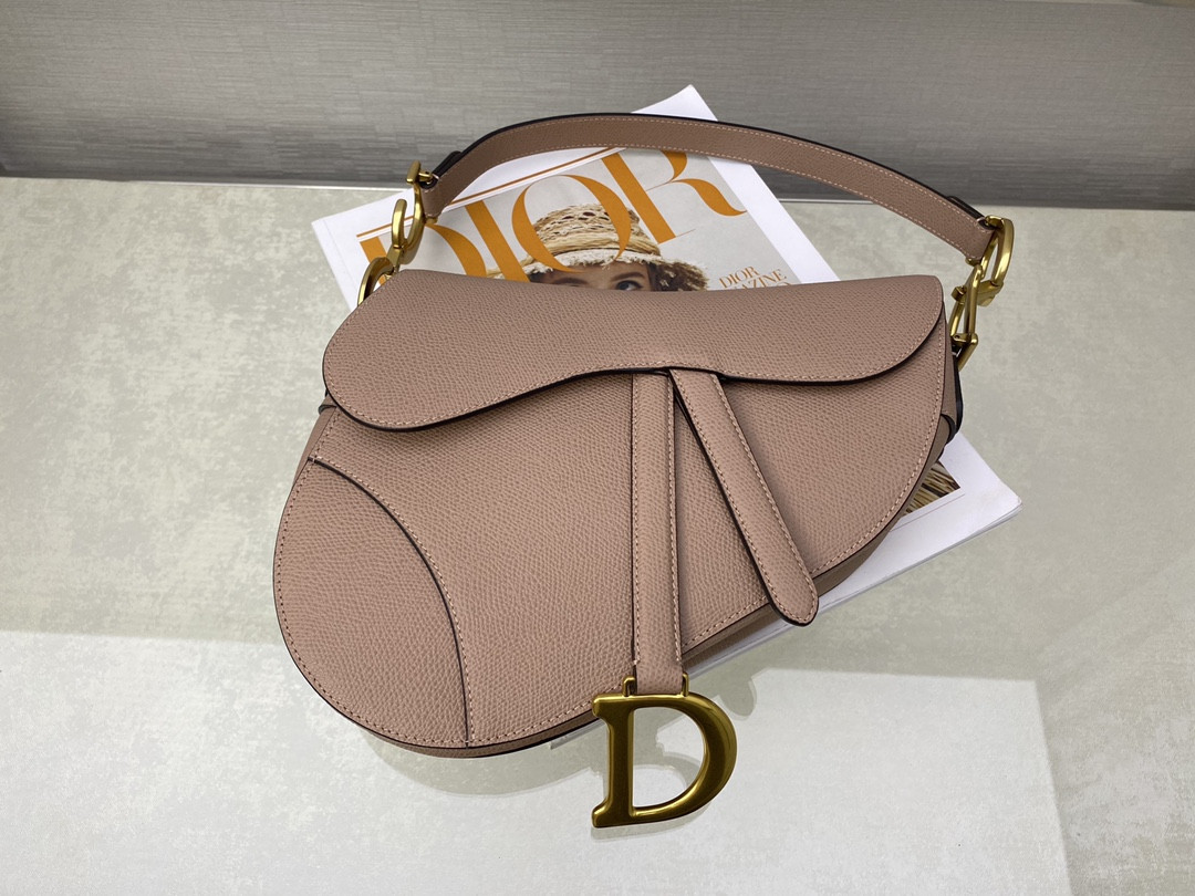 D10r Saddle Bag Warm Taupe Grained Calfskin 25.5x20x6.5cm