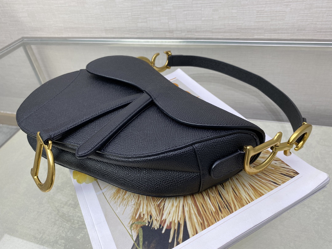 D10r Saddle Bag Indigo Black Grained Calfskin 25.5x20x6.5cm