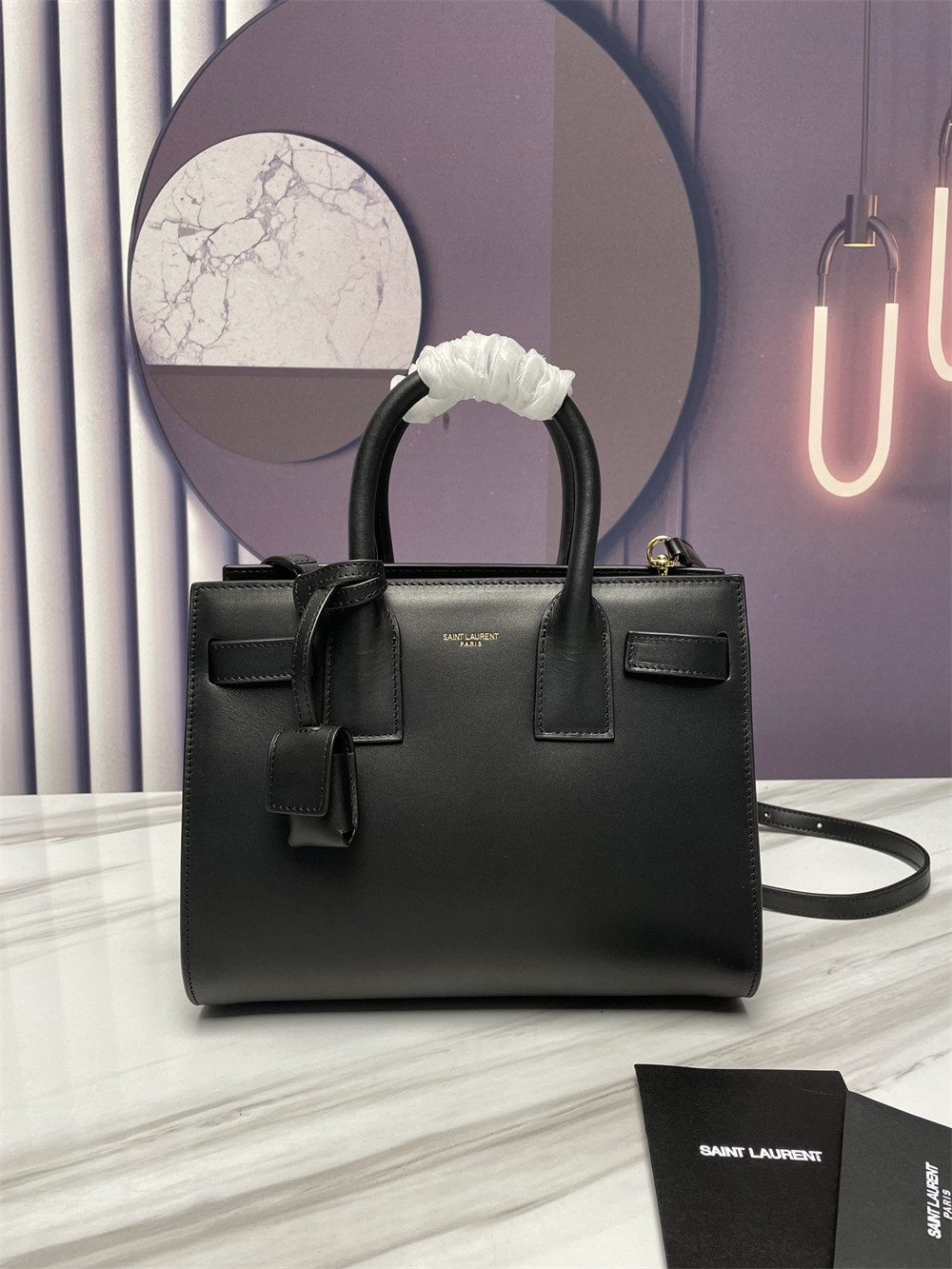 Y51 SAC DE JOUR BABY IN SHINY LEATHER BLACK