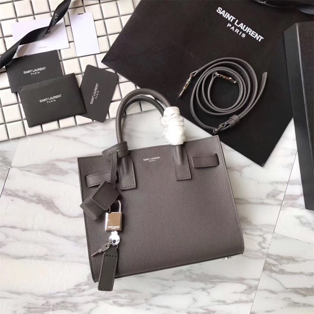 Y51 SAC DE JOUR NANO IN GRAINED LEATHER GREY