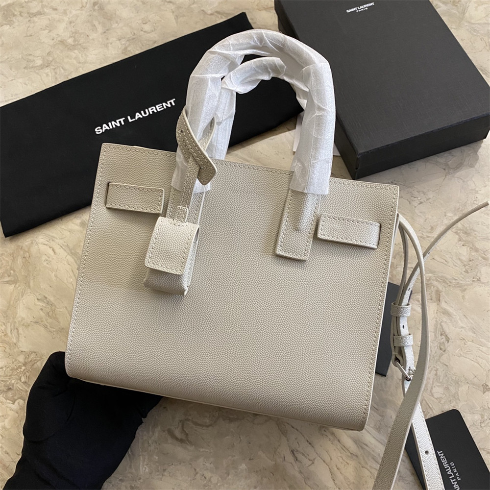 Y51 SAC DE JOUR NANO IN GRAINED LEATHER WHITE
