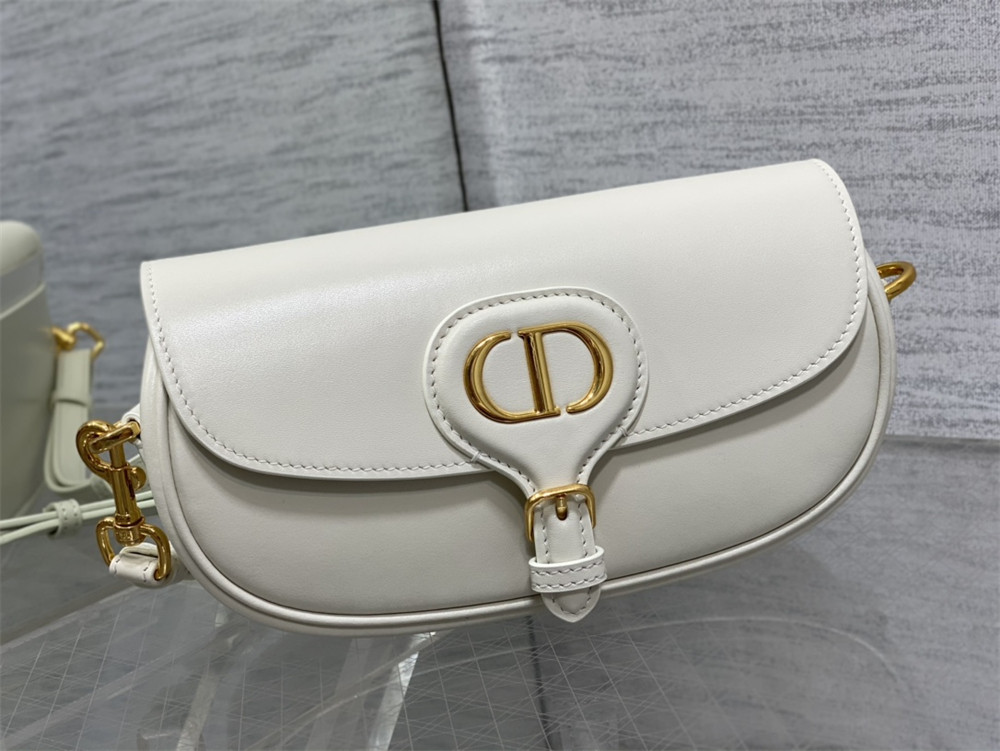 D10r BOBBY EAST-WEST BAG Latte Box Calfskin white