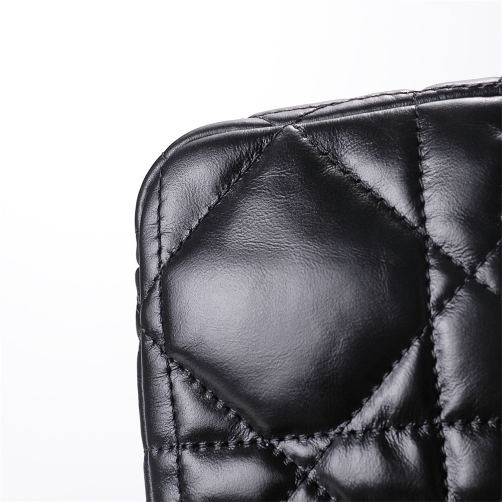 MEDIUM D10r CARO BAG Black S*pple Cannage Calfskin With Silver Hardware 20x12x7cm