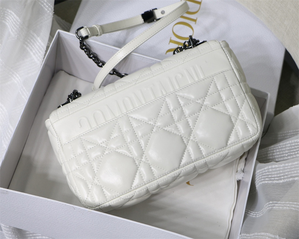 MEDIUM D10r CARO BAG IVORY S*pple Cannage Calfskin 25.5 x 15.5 x 8 cm