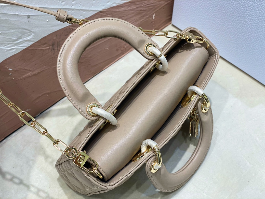 D10r SMALL LADY D-JOY BAG Biscuit