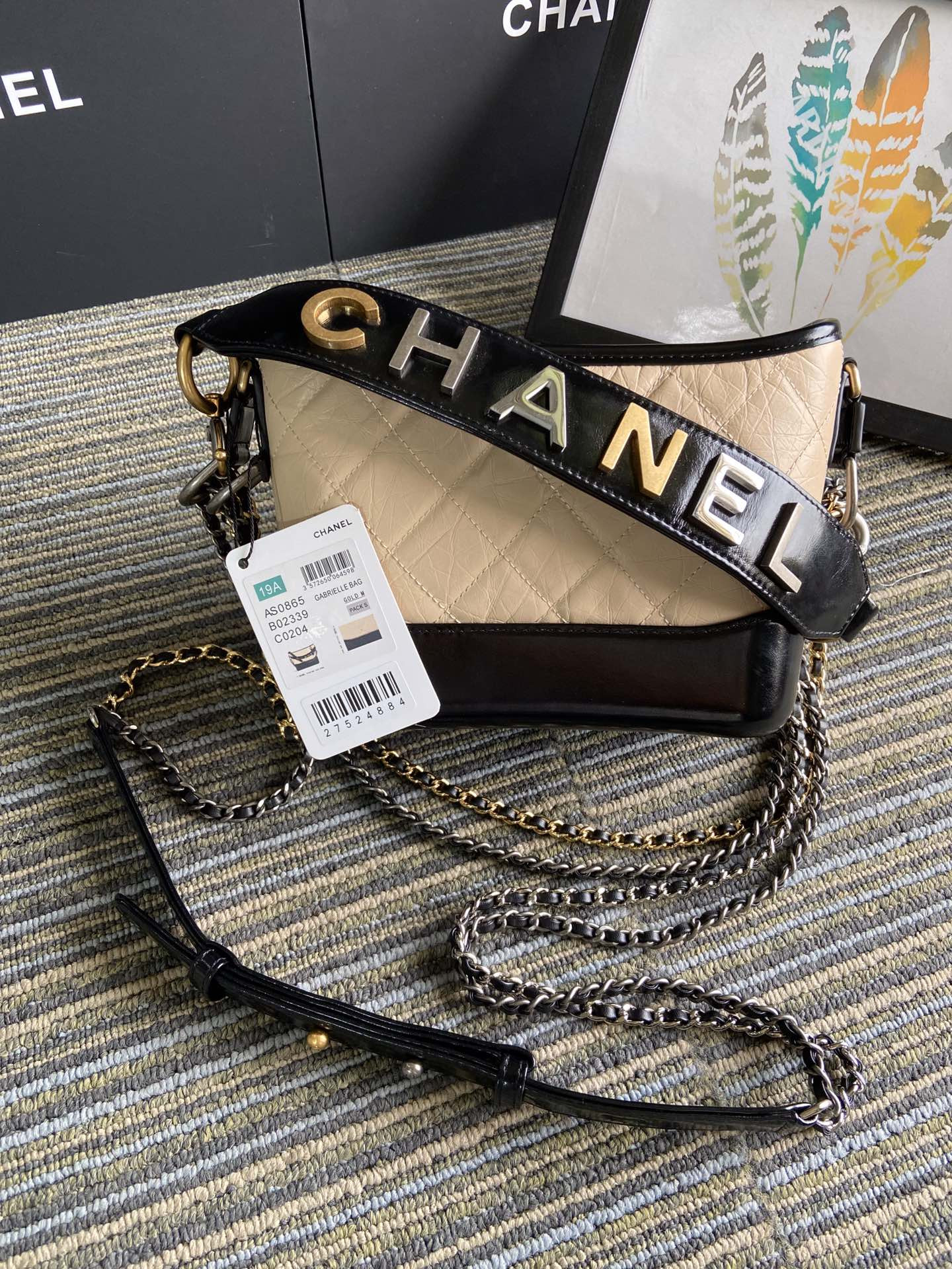 Ch**el Gabrielle SMALL PINK with shoulder strap letters 20 x 15 x 8cm