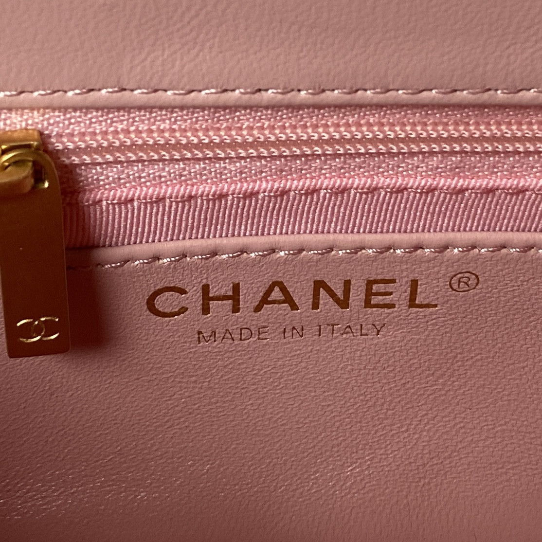 Ch**el MINI FLAP BAG PINK 4.7 × 7.8 × 2.3 in