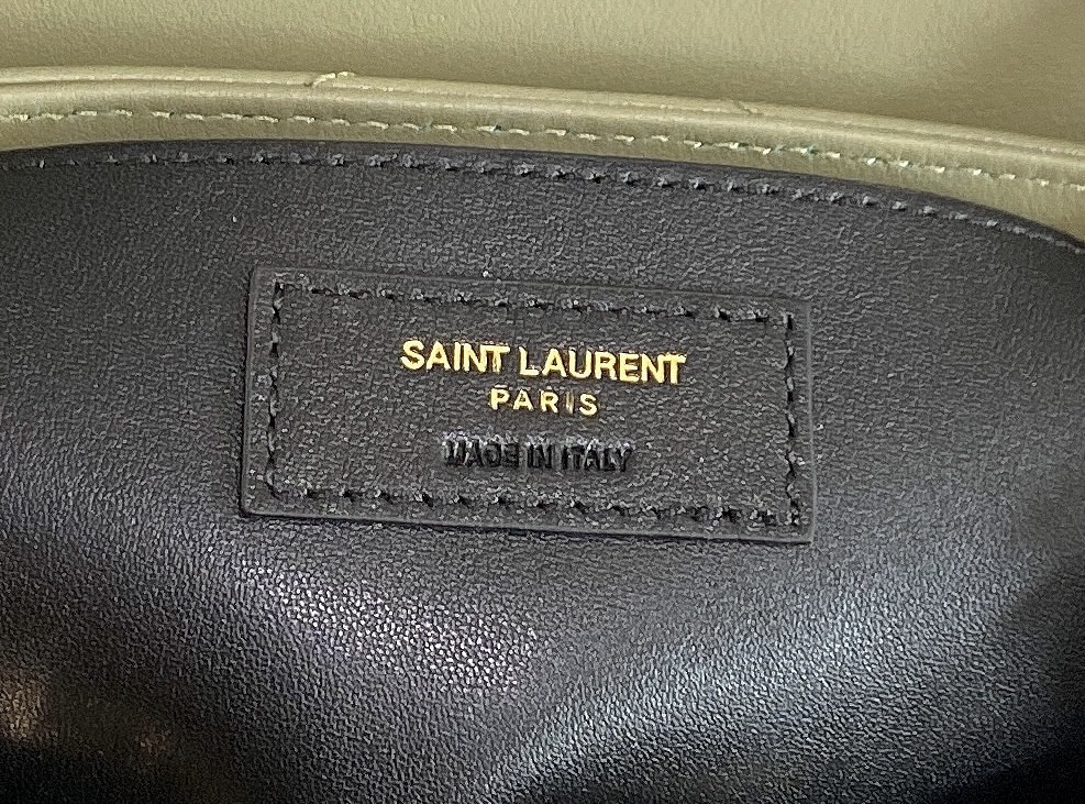 Y51 LOULOU SMALL IN QUILTED LEATHER GREEN 9 X 6.1 X 3.3 INCHES